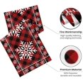 thumbnail image 5 of Christmas Snowflake Table Runner Red Black Buffalo Check Plaid Table Runner Rustic Seasonal Winter Xmas Holiday Decorations for Outdoor Kitchen Dining Living Room Party 13 x 90 Inch, 5 of 7