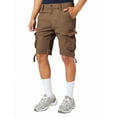 thumbnail image 2 of MIXUE Mens Shorts Summer Solid Color Plus Size Cargo Outdoor Sports 5 Pocket Mid Length Hiking Work Mens Workout Shorts Holiday Wear,Brown,31, 2 of 4