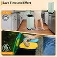 thumbnail image 4 of 8-Gallon Step-Open Trash Can with Soft-Close Lid, Modern Minimalistic Design, Removable Inner Bucket, Durable Stainless Steel, Rust Resistant, Heavy Duty, Recyclable, Green, 4 of 7