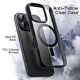 thumbnail image 3 of JETech Magnetic Case for iPhone 16 Pro 6.3-Inch Compatible with MagSafe, Shockproof Phone Bumper Cover, Solid Color Matte TPU Frame, Anti-Scratch Clear Back (Black), 3 of 6