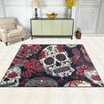 thumbnail image 3 of Coolnut Lightweight Soft Area Rugs, 80 x 58 inch（6'8" x 4'10"） Fashion Skulls Flowers Floor Mat for Kids Playing Room Hardwood Floor Living Room Nursery Rugs, 3 of 6
