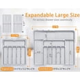 thumbnail image 3 of Weloille Retractable Kitchen Utensil Storage Box 1Pc, BPA-Free Plastic Divided Organizer, Dustproof Non-Slip Stackable Cutlery Holder for Fork Spoon Knife Drawer, 3 of 9