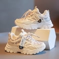 thumbnail image 2 of CHUOU Sneaker Shoes for Girls Sports Shoes Flat Thick Bottom Lightweight Non Running Shoes,4T-12T, 2 of 5
