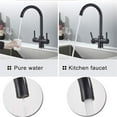 thumbnail image 3 of Matte Black Kitchen Sink Faucet Tap Pure Water Filter Mixer Crane Dual Handles Purification Kitchen Hot and Cold Faucet,Brushed Nickel, 3 of 7