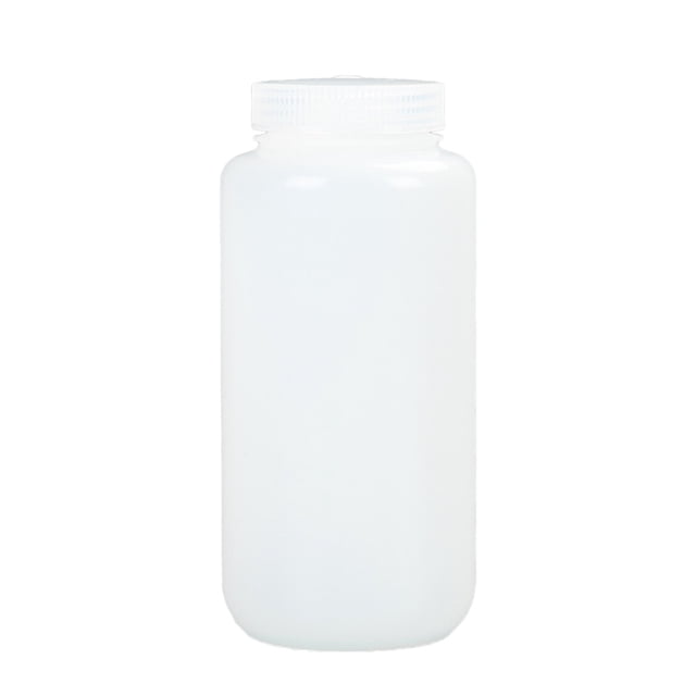 Shisuyan Bouteille de Réactif à Grand Goulot 1000 ml Vide en Plastique HDPE Distributeur d'Eau Contenant d'Eau Bouteille de Lotion Rechargeable Support d'Eau de Désinfection pour Nettoyage de Maison et Cuisine (Blanc)