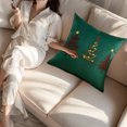 thumbnail image 4 of Lksixu Christmas Throw Pillow Cover, 18x18 inch Green Velvet Christmas Tree Embroidery Pillow Cases, Soft Farmhouse Decorative Pillowcases Winter Holiday Cushion Cover Christmas Decorations for Couch, 4 of 6