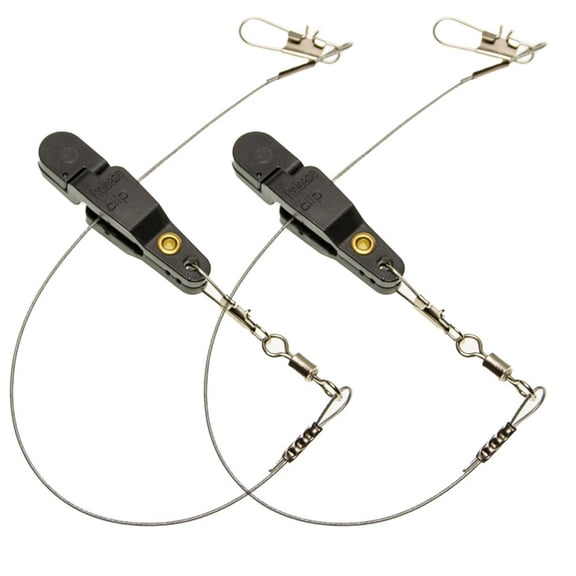 2 Pack of Fishing Line Release Snap Clips for Offshore Fishing, Adjustable Tension for Different Fishing Techniques (Black)