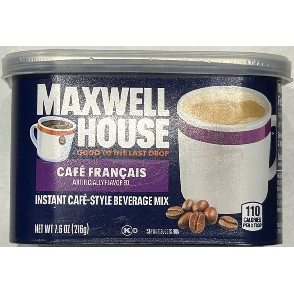 Maxwell House Cafe Francais Instant Cafe-Style Beverage Mix 7.6 oz (Pack of 12)