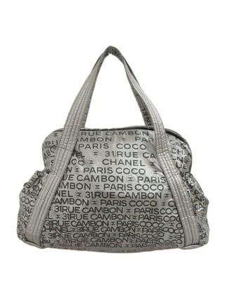 Chanel Sports Line Boston Bag Handbag Coco Mark Silver x Gray Women's Nylon
