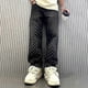 thumbnail image 1 of 2025 Jacquard Pattern Denim Pants Male Straight Fitting Baggy Bottoms Distressed Wide Jeans for Men, 1 of 4