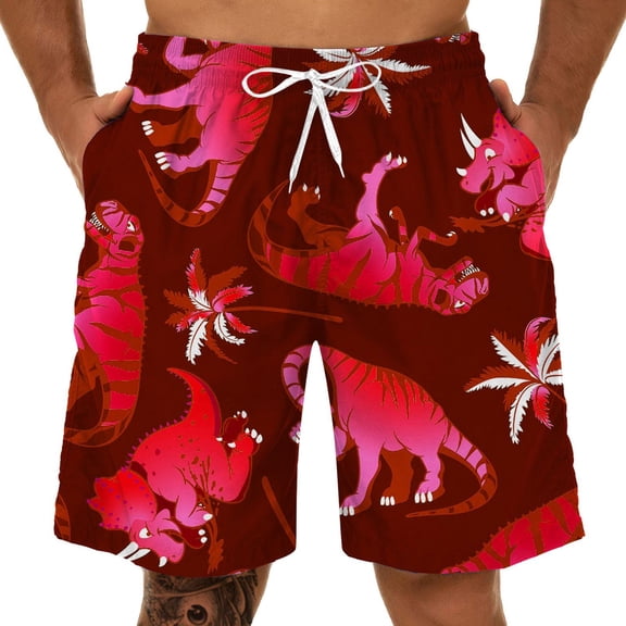 Mens Swimming Trunks Graphic Water Shorts Tropical Print Swimwear Men Bathing Suit for Beach Swimming Surfing