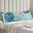 thumbnail image 3 of Floral Body Pillow Cover Spring Florals Grey and Teal Blue Flowers Cushion Long Pillowcase with Zipper Decorative Soft Bedding Pillow Cases Large Pillow Covers for Couch,Bedroom,20"x54", 3 of 5