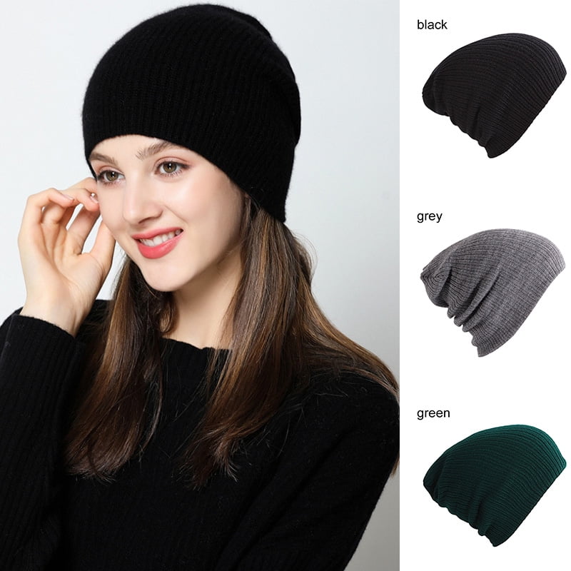 Slouch Beanie Hat Skater Woolly Knit 
