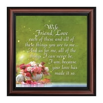 Wife Friend Love, Romantic Gift for Wife, Picture Frame, 10x10 8635