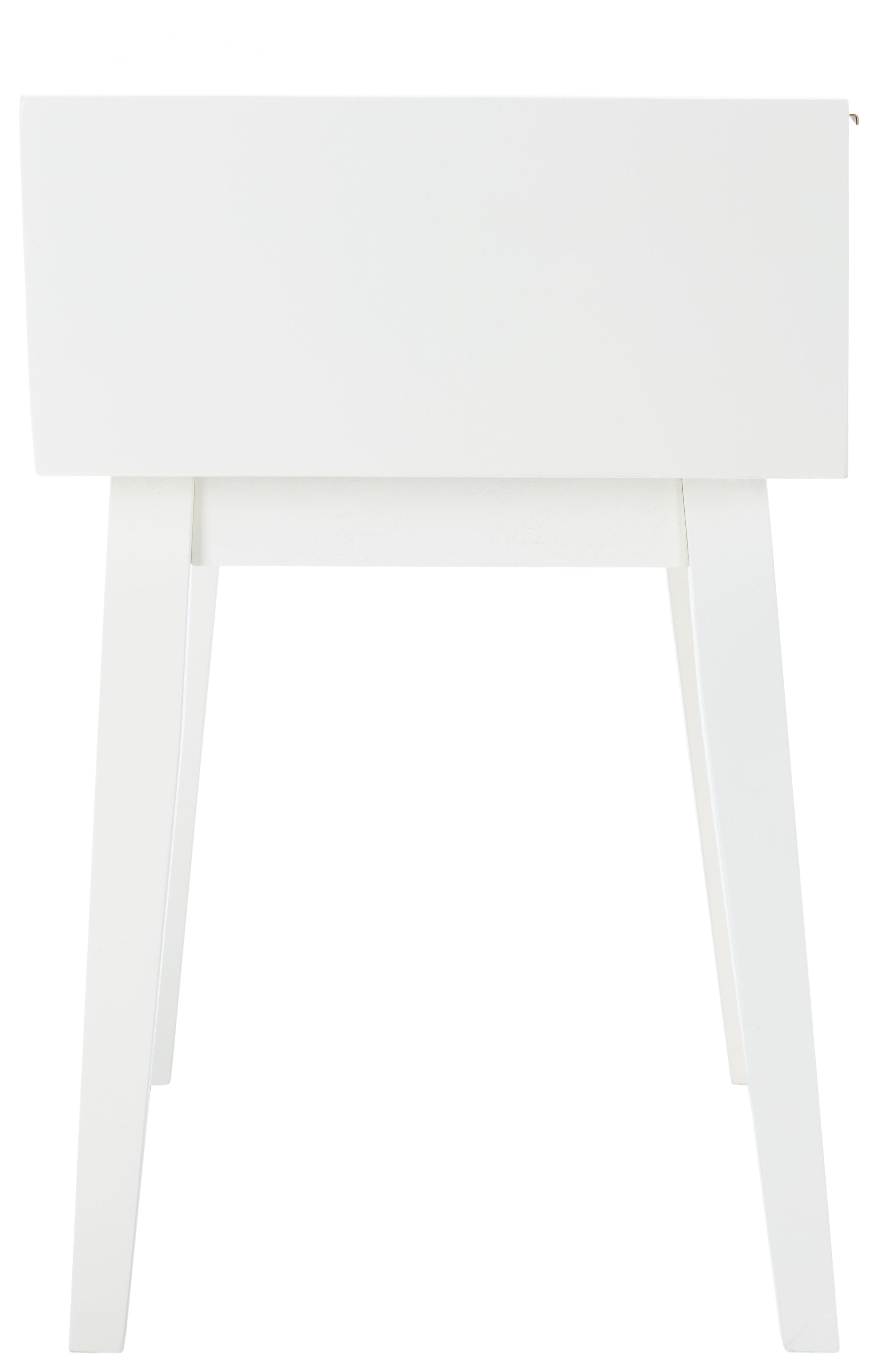 SAFAVIEH Nilo 1 Drawer Modern White/Brown Wood Storage End Table (18 in. W x 15 in. D x 24 in. H)