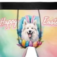 thumbnail image 4 of Happy Easter Samoyed with Bunny Ear Headband and Flowers All Over Print Boxer Briefs Underwear for Men Dad Siberian Sammy Dog Lover - 13001, 4 of 6
