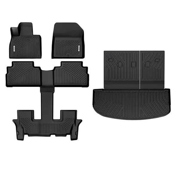 RVNI Floor Mats For 2020-2025 Kia Telluride TPE Cargo Liner With Backrest Mat Accessories TPE All Weather Back