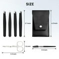 thumbnail image 2 of FGY 6PCS Eyebrow Tweezers Set with Precision Tweezers Curved Scissors Eyelash Brush (Black), 2 of 5