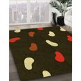 thumbnail image 3 of Ahgly Company Machine Washable Indoor Round Transitional Black Brown Area Rugs, 7' Round, 3 of 7