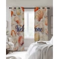 thumbnail image 4 of Red Orange Shell Coastal Blackout Curtains for Bedroom Living Room Darkening Curtains 63 Inches Long Summer Beach Ocean Starfish Window Curtain 2 Panels Set Window Treatment Grommet Drapes 42"x63", 4 of 9