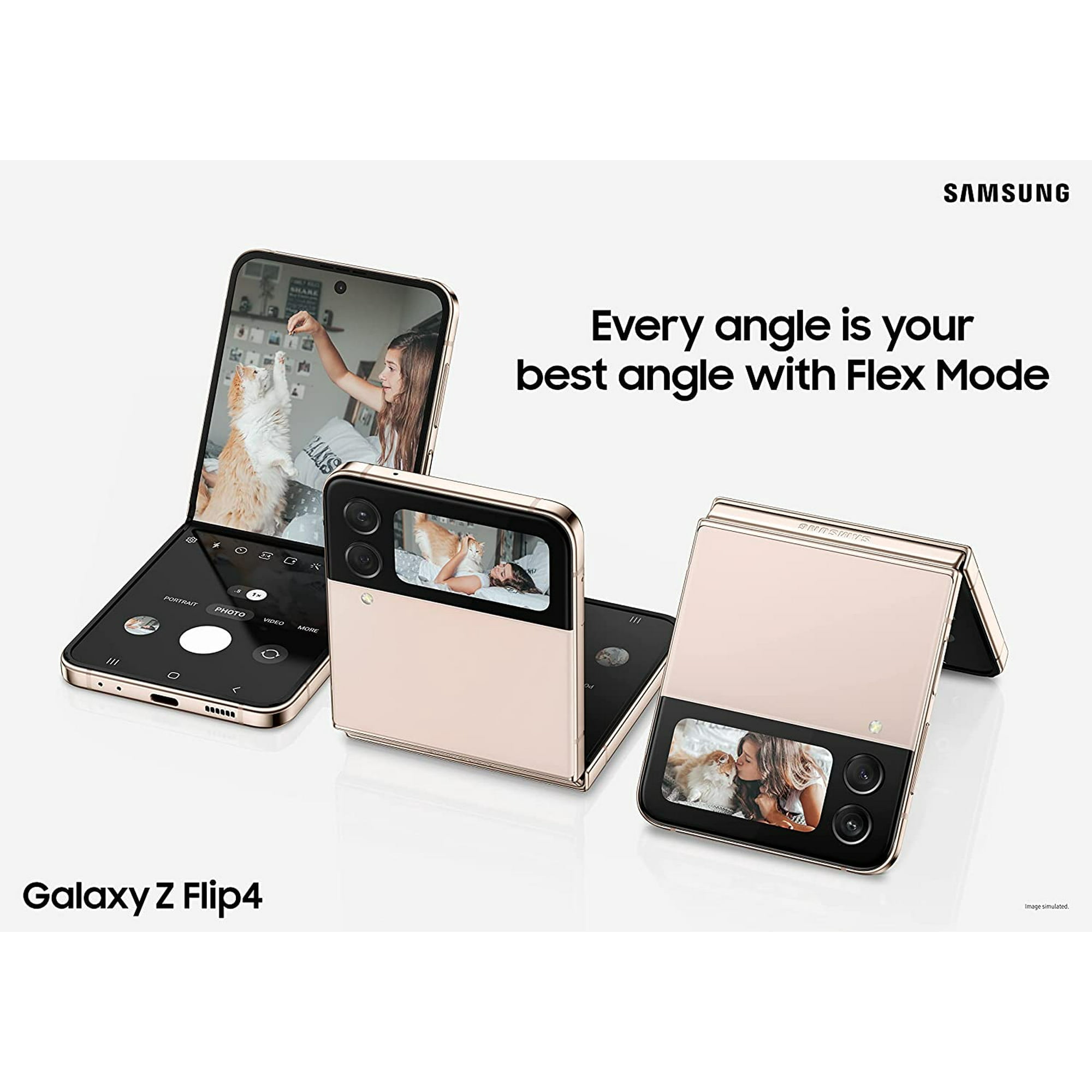 Restored Samsung Galaxy Z Flip 4 5G F721U 128GB (Pink Gold) GSM Unlocked Smartphone - (Refurbished)