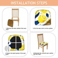 thumbnail image 4 of Blue Lemon Seat Covers for Dining Room Chairs Set Of 4,Stretch Printed Washable Chair Seat Cover with Elastic Ties and Button,Removable Waterproof Couch Cushion Covers, 4 of 6