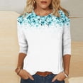 thumbnail image 2 of DeHolifer Womens Tops 3/4 Sleeve Crewneck Casual Printed Comfy Lightweight Summer Tee Tops Multicolor XL, 2 of 5