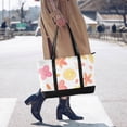 thumbnail image 4 of FORMRS Canvas Laptop Tote Bag for Women with 15.6" Computer Compartments Shoulder Handbag, White Floral Orange, 4 of 7