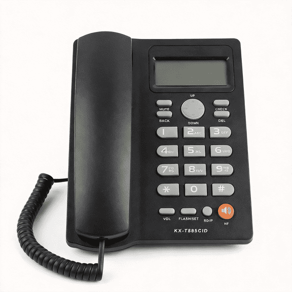 Gbaoneng Wired Telephone with Caller ID and Speaker, Desk/Wall Mountable Landline Phone for Home, Hotel, Office, Black