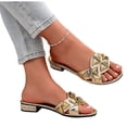 thumbnail image 4 of Womens Sandles Women's Fashionable Versatile Casual Plus-Size Shoes Spring/Summer Style Trendy Soft-Soled Open-Toe Flat Sandals For Outdoor Wear Beach Sandals.,Gold,37, 4 of 7