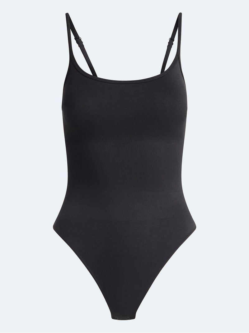 Joyspun Women's Seamless Ribbed Cami Bodysuit, Sizes S-XXXL
