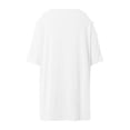 thumbnail image 5 of NJGRAE Strapless Tops for Women Women’S Oversized T-Shirts Women's Off The Shoulder Casual T Shirt with Point Pullovers Linen Beach Cover up L, 5 of 5