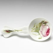 Roy Kirkham Traditional Ceramic Rose Teabag Spoon in White/Purple (Set of 6)