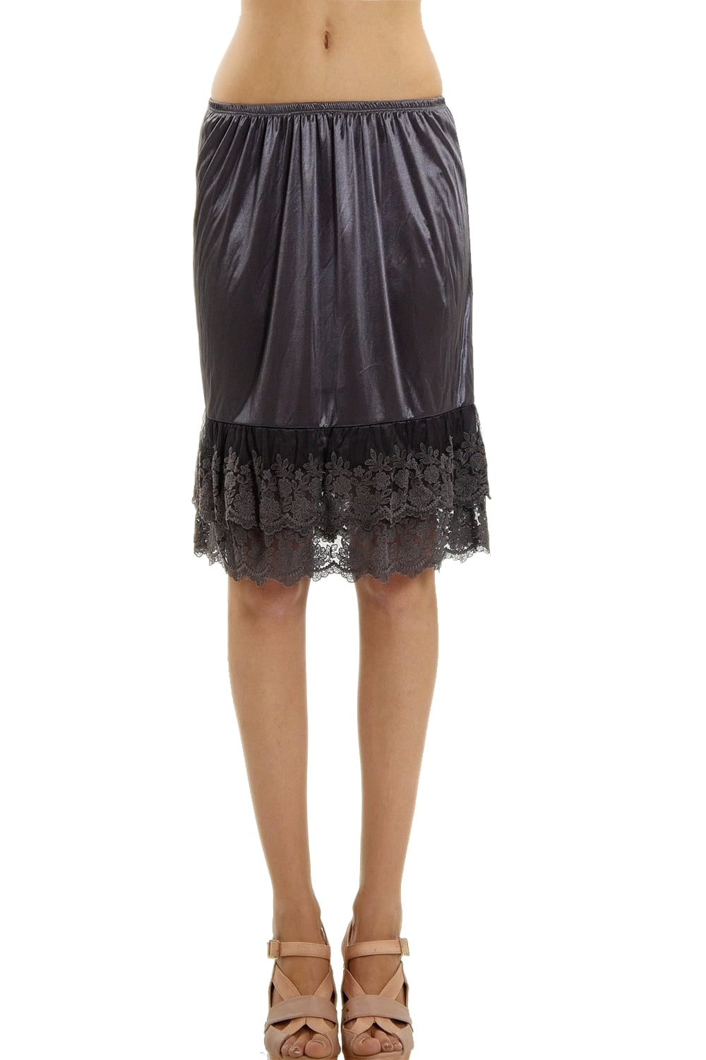 Melody Women's Double Layered Satin Skirt Extender / Half Slip