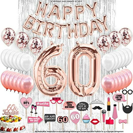 60th Birthday Decorations With Photo Props 60 Birthday Party