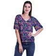 thumbnail image 1 of Moomaya Printed Casual Top For Womens V-Neck Summer Top Short Sleeve Blouse T-shirt, 1 of 6