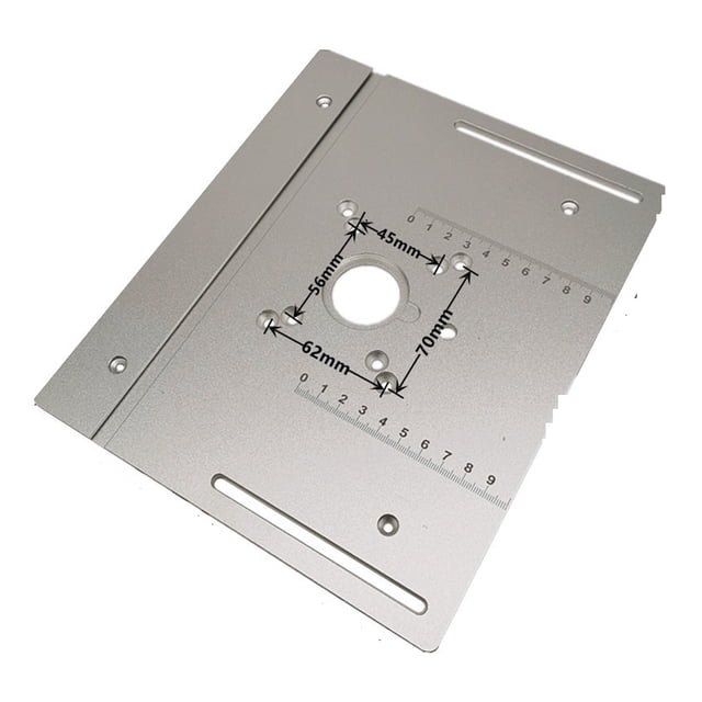 Aluminum Router Table Insert Plate W/ Miter Gauge for Woodworking Benches Table Saw Multifunctional Trimmer Engraving Machine ,Easy to Use