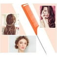 thumbnail image 4 of Rat Tail Combs Parting Comb: 3Pcs Rat Tail Comb Set, Long Steel Pin Rat Tail Teasing Comb, Hair Combs for Salon Hair Stylist, Tail Combs Metal ,Parting Combs for Women, 4 of 5