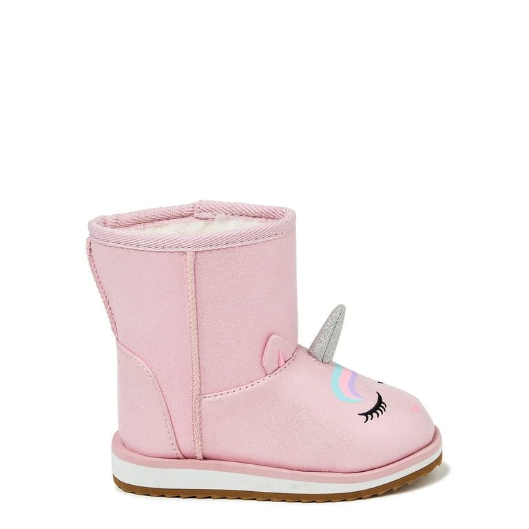 Wonder Nation Toddler Girl Crazy Unicorn Faux Shearling Winter Boot Walmart