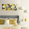 thumbnail image 4 of Yellow and Grey Abstract Geometric Circle Canvas Wall Art Rustic Lemon Yellow Prints Artwork for Living Room Bedroom Wall Decoration, 4 of 7