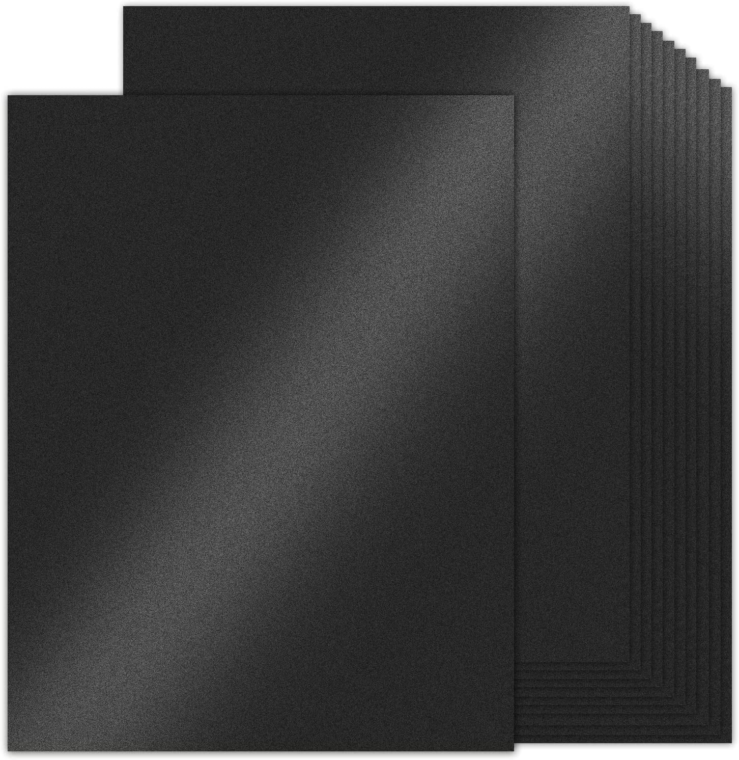100Pack Black Shimmer Cardstock 8.5 x 11 Metallic Paper, 80lb Card