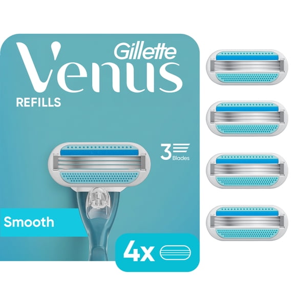 Venus Smooth Women's Razor Blade Refills, 4 Count