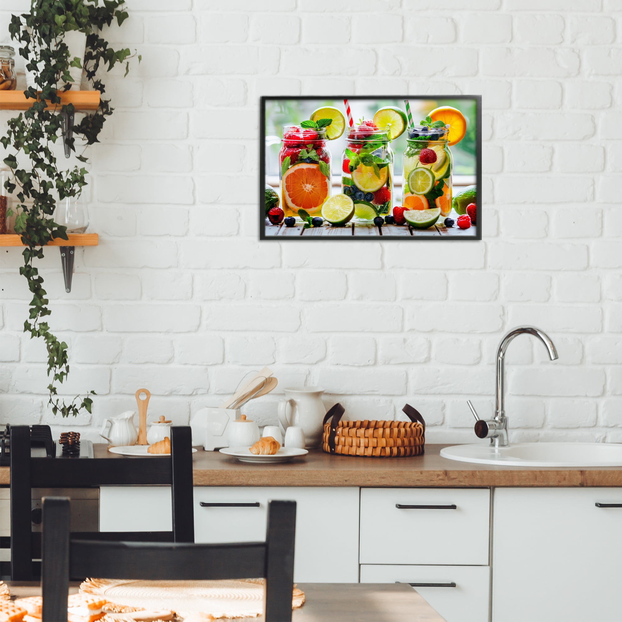 Stupell Industries Vibrant Citrus & Berry Infusion Black Framed Giclee Art, design by Lazar Studio