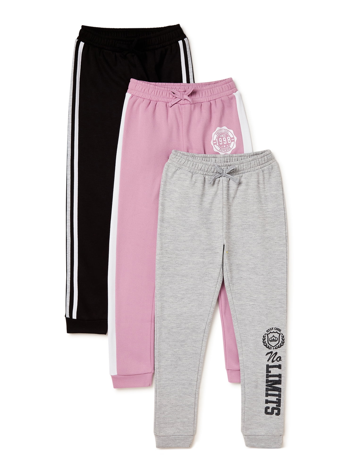 Sweet Butterfly Girlsâ Joggers, 3-Pack, Sizes 4-16 - Walmart.com