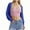Blue, variant on Women's Y2K Bolero Shrugs Lightweight Casual Long Batwing Sleeve Knit Cropped Cardigan Drop Shoulder Cardigan with Back Slit Gray M