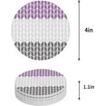 thumbnail image 1 of FMSHPON Geometric Purple and Grey Abstract Herringbone Set of 4 Round Coaster for Drinks, Absorbent Ceramic Stone Coasters Cup Mat with Cork Base for Home Kitchen Room Coffee Table Bar Decor, 1 of 6