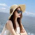 thumbnail image 4 of Delayuji Womens Bucket Hat Woven Wide Brim Foldable UV Protection Breathable Summer Travel beach hat Versatile Portable Outdoor foldable sun hat, 4 of 4