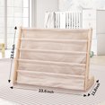 thumbnail image 2 of Olizee 4 Tier Kids Bookshelf, Wood and Canvas Sling Children Bookshelf Furniture for Kids – Beige, Gift for Ages 3+, 2 of 5
