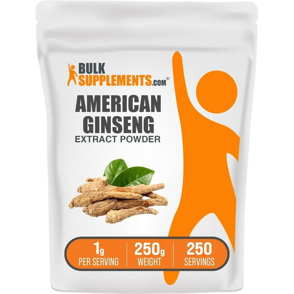 BulkSupplements American Ginseng Extract Powder - 1g per Serving - 250 Grams (8.8 oz) - 250 Servings