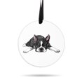 thumbnail image 1 of WIRESTER Large 3 inch Acrylic Ready to Hang Ornament, Hanging Ornaments for Christmas Tree Holidays Party Home Office Xmas Tree Decoration Gift - Boston Terrier Dog Lying Down Looking Up, 1 of 6